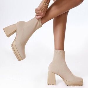 Elegant Beige Ankle Boots